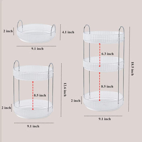 Makeup Organizer for Vanity, 360° Rotating Bathroom Organizer Countertop, High-Capacity Skincare Organizer, Spinning Cosmetics Organizer for Dress...