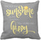 Leaveland 18 x 18 Inch You Are My Sunshine Yellow On Gray with Chevron Soft Cotton Polyester Throw Pillow Cases Home Decor Coshion cover Decoretiv...
