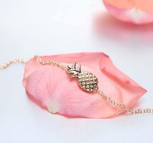 Gold Pineapple Bracelet Anklets for Women Hawaii Boho Beach Adjustable Bracelet Ankle...
