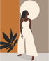 Afro Girl Painting Fashion Black Women Paint by Number Kits 16 x 20 inch Canvas DIY Tropical Leaves Oil Painting for Kids Adults Beginner with Bru...