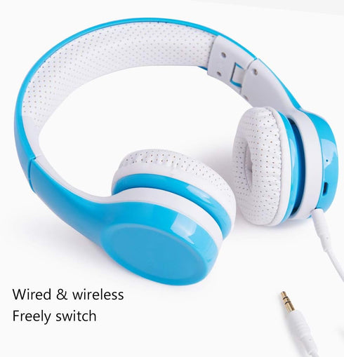 Kids Wireless Headphones, 15 Hours Play v5.0, Bluetooth Kids Headphones 93db Volume Limited Foldable with Built-in Mic for Cell Phones TV Tablet S...