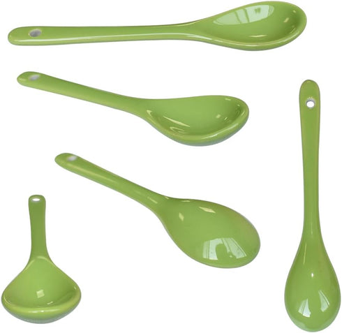 3 sets of each 10 Color Porcelain Egg Spoons Ceramic Spoons 5 inch Coffee Dessert Yogurt Tea Milky Tea...