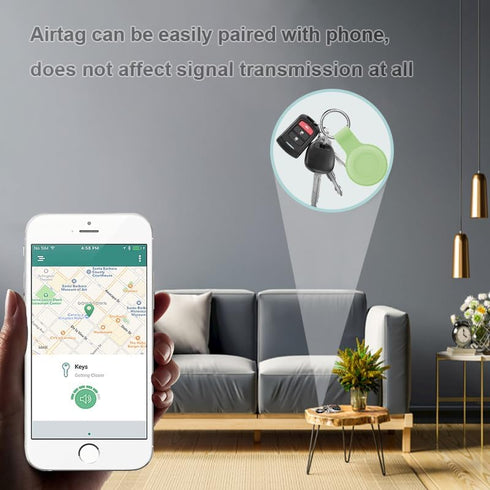 Waterproof AirTag Holder 2 Pack, Soft Silicone Airtag Keychain Waterproof Compatible with Apple Air Tag, Anti-Scratch Protective AirTag Case Holde...