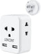 LENCENT EU to US Plug Adapter, European to USA Outlet Adaptor with 2 USB, Europe to American Outlet, 3-Sided Outlet Extender, Wall Tap, Mini Charg...