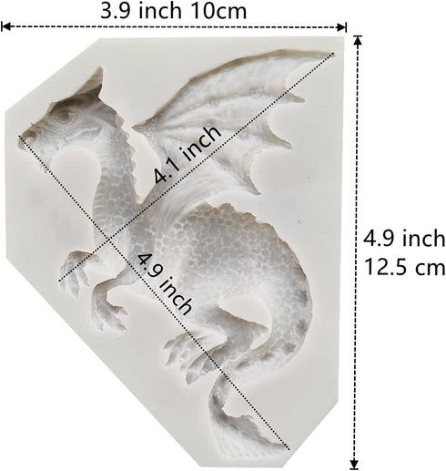 Flying Dragon Silicone Fondant Cake Mold, 3D Flying Dragon Chocolate Mold Kitchen Baking Mold Wedding Cake Decorating Moulds Gummy Sugarcraft Mold...