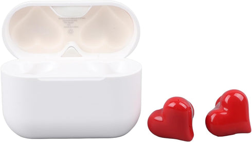Dpofirs Wireless Earbuds, Heart Shaped Stylish Lightweight Noise Canceling Stereo in Ear Bluetooth Earphones, Includes Charging Case and 6 Ear Tip...