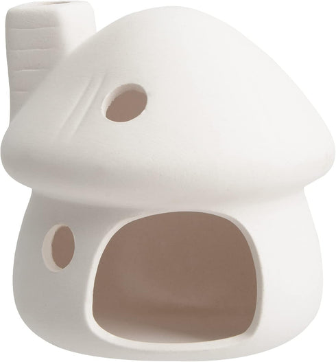 AnRui Fish Tank Decortation Cute Ceramic Mushroom Mini House Aquarium Decor Betta Cave Hideout Ornament Accessories for Small Fish, Shrimp, White...