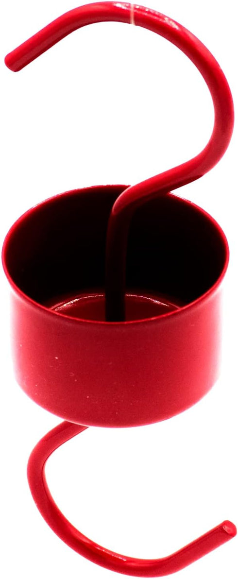 Large Ant Moat for Hummingbird Feeders, Metal Bird Feeder's Hook - Ant Guard for Bird Feeders, Plant Baskets, Bird Houses - Red Color (2 Ant Moats...