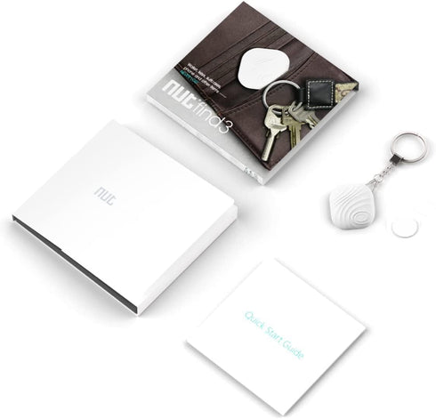 Key Finder, Bluetooth Tracker Item Locator with Key Chain for Keys Pet Wallets or Backpacks and Tablets, Batteries Include (White, 1 Pack)...