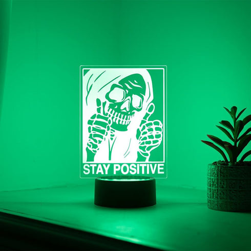 EXIGENT Stay Positive Skull 3D Acrylic LED Lamp Night Light Flashing Cool (Skull_SP)...