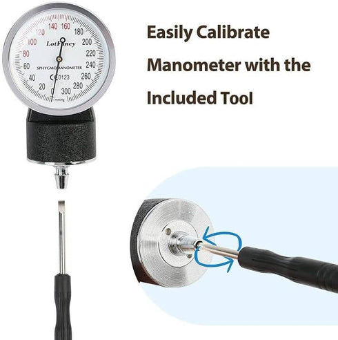 Aneroid Sphygmomanometer by LotFancy, X -Large Thigh BP Cuff(16-26in), Professional Manual Blood Pressure Monitor, Black Adult Cuff and Carrying C...
