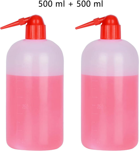 stonylab Chemical Wash Bottle, 2-Pack Lab Sealed Cylindrical Plastic Safety Lab Reagent Squeeze Wash Bottle, Sample Sealing Liquid Storage Contain...