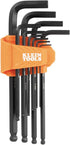 Klein Tools Long Ball-End Hex Key Set Metric 10-Piece...