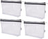 Multi-purpose Waterproof Clear Vinyl Zippered Toiletry Cosmetics Makeup Pouch With French Tape 4-pack...