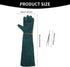 1 Pair Animal Handling Gloves Bite Proof,Leather Welding Gloves,24.4in Reinforced Leather Gloves with 2 Tweezers for Dog Training,Cat,Falcon,Repti...