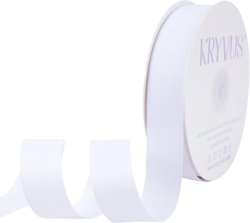 White Grosgrain Ribbon, 1 inches x Continuous 50 Yards,Use for Bows DIY Hair Accessories,Gift Wrapping,Craft and Sewing...