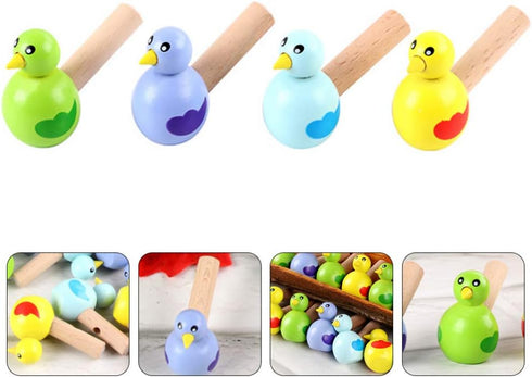 Kisangel 4pcs Bird Whistle Noisemaker Toy Baby Educational Toys Animal Wooden Whistle Children Toy Whistle Toy for Kids Whistle Plaything Animal W...
