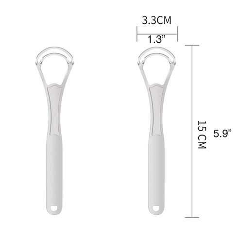 2PCS Tongue Cleaners Wide-head Double Blades Scrapers For Oral Care, Platinum Color...