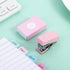 Pink Mini Stapler with Staples Portable Binding Machine Morandi Color Metal Stapler Set with Staples Student Stationery Office Supplies, Manual St...