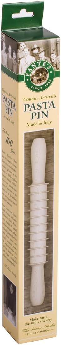 Fantes 14810Pasta Pin, Beechwood, Made in Italy, 12-Inch, The Italian Market Original since 1906...
