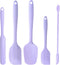 5 Piece Purple Silicone Spatula Set, Heat Resistant Rubber Spatulas Set, Silicone Kitchen Utensils Set Dishwasher Safe for Nonstick Cookware...
