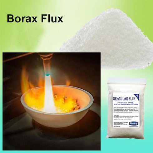 Borax Flux 1/2 Pound Melting Gold Silver Crucible Glaze Jewelry Casting 8oz...