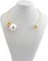 Metal Pearl Open Choker Necklace Adjustable Gold Pearl Choker Necklaces for Women Round Open Cuff Necklace Elegant Cuff Collar Necklace Statement ...