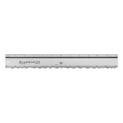 Alumicolor AlumiCrafter Straight Edge Metal Ruler with Unique Deckle Edge, Silver, 12 Inch...