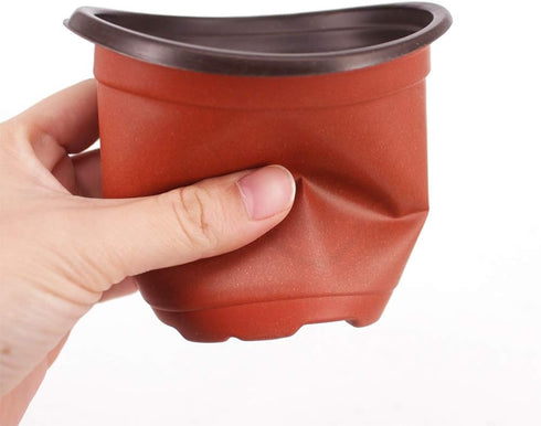 100 Pcs 4" Plastic Seedlings Plants Nursery Pots with 100 Pcs Waterproof Plastic Plant Tags and 2Pcs/Set Transplanting Digging Mini Tools...