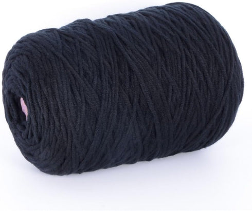 400g 8 Ply 100% Acrylic Yarn for Tufting, Crochet, Rug Weaving, Knitting, Crafts, Stitching Thread - 1 Cone x 400g (425m-475m) (Black)......