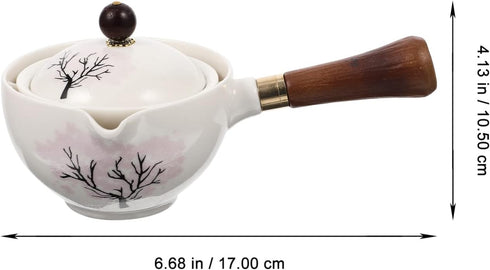 UPKOCH Tea Set Japanese Tea Set Teapot with Infuser Teapot Blooming and Loose Leaf Tea Maker with Wooden Handle Asian Kitchen Tea Kettle Style 1 T...