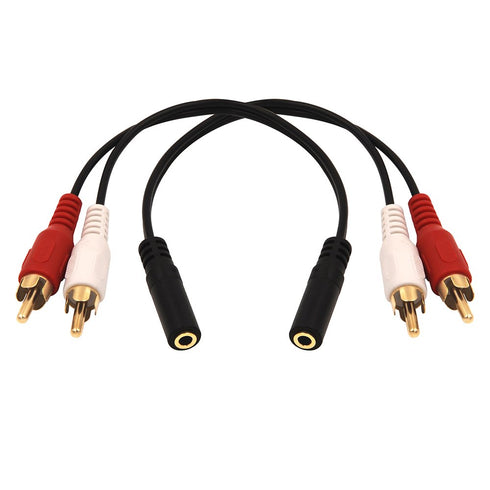 VCE 3.5mm Female to 2 RCA Male Stereo Audio Y Cable 2-Pack, Gold Plated Adapter Compatible for TV,Smartphones, MP3, Tablets, Speakers,Home Theater...