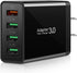 Fast Charging 3.0 Wall Charger, 4-Ports USB Charger Block, iSeekerKit Multi USB Power Adapter, Dual Charging Box Plug Brick Cube Compatible for iP...
