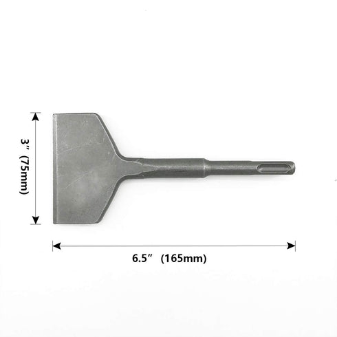 3" x 6.5" Concrete Tile Thinset Scaling Chisel SDS-Plus Shank Thinset Tile Scraper Flat Wide Chisel Bit Floor Scraper Works with SDS+ Rotary Hamme...