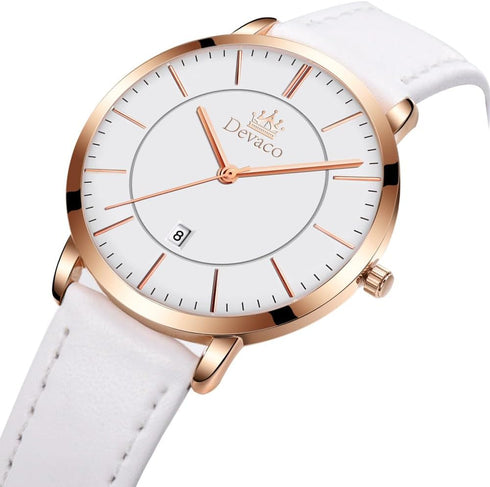 Ladies Watches ?Genuine Leather Strap Waterproof Watches for Women Quartz Casual Watch for Women, Calendar Women's Watches Chronograph Women's Wri...