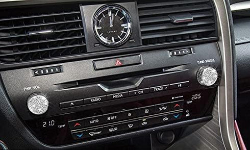 CONGCONG Bling Crystal Diamond Interior Multimedia Volume Audio knobs Accessory Compatible for Lexus GS:15-20, RX:15-21...