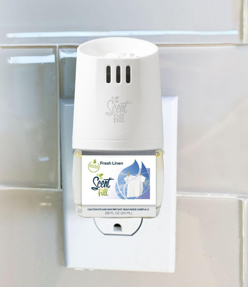 Scent Fill Fresh Linen Plug in Air Freshener, Scented Oil Refills, 2 Refills + Diffuser...