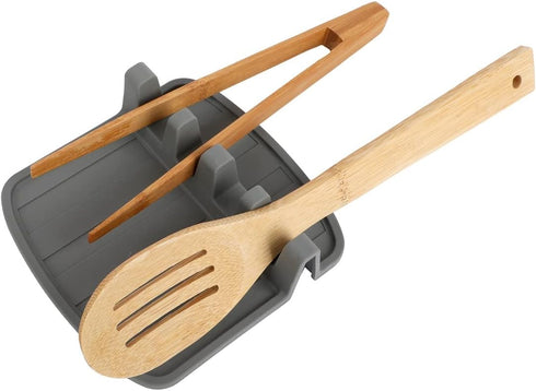 Lily's Home Large Silicone Spoon Rest for Stove Top with Drip Pad, Kitchen Utensil Spoon Holder for Grill Utensils, Spatula, Tongs, Ladles, BPA-Fr...