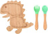 Bamboo baby Plate SET BOX with Suction Sustainable and Safe: Baby plate with Spoon for dinner Eco-Friendly BPA Free (dinosaur)...