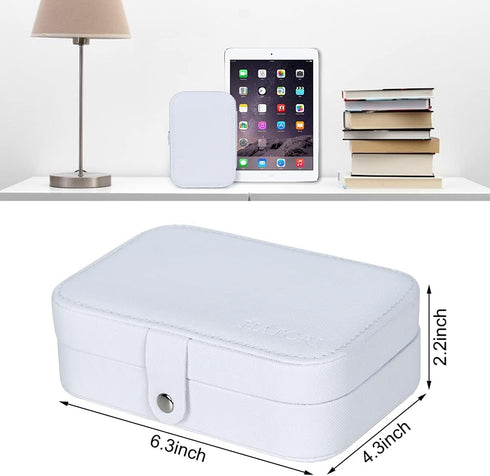 Travel Jewelry Box, PU Leather Small Jewelry Organizer for Women Girls,Portable Mini Travel Case Display Storage Holder Boxes for Stud Earrings, R...