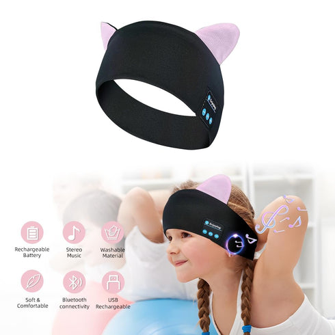 Kids Headphones True Wireless Headband Adjustable,Wireless Sports Headphones for Kids with Ultra-Thin HD Stereo Speakers for Boys,Girls,Sleeping,S...