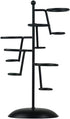 Black Iron Ice Cream Cone Holder Stand with Base 5 Holes to Display Snow Cones Sushi Hand Rolls Popcorn Candy French Fries Sweets Savory...