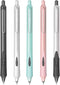 DUNBONG 0.5mm Retractable Straight liquid neutral pens, Push action silent gel pen, Black ink, Box of 5 Pens (5)...