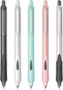 DUNBONG 0.5mm Retractable Straight liquid neutral pens, Push action silent gel pen, Black ink, Box of 5 Pens (5)...