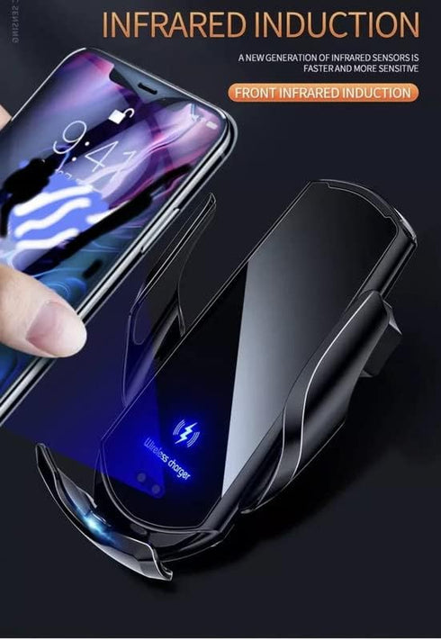 HITech Pro Upgraded Smart 15W Qi Fast Car Wireless Charger Holder AirVent Mount, with Magnetic Connectors and Dual Port Adaptor, Compatible with A...