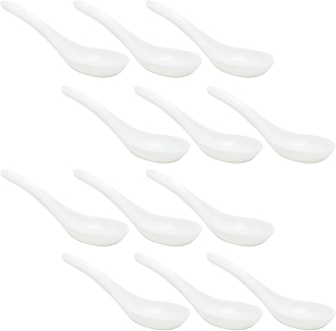 Melamine Rice Spoon for Noodles, Ramen, Miso Soup, Won Ton (1.5 x 5 In, 12 Pack)...