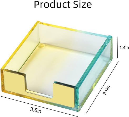 Acrylic Sticky Notes Dispenser Stylish Double Colors Memo Pads Holder Desk Organizer for 3×3 Inches Sticky Note Pads (DC-1)...