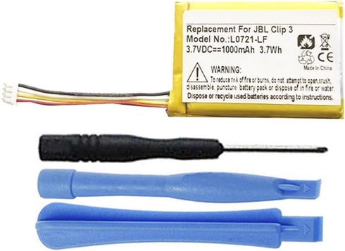 1000mAh L0721-LF Battery Replacement Compatible with JBL Clip 3 Portable Bluetooth Wireless Speaker...