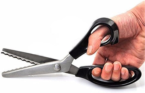 Dressmaking Sewing Craft Scissors, Professional Stainless Steel Pinking Shears Comfort Grip, Serrated & Scalloped Blades Cut Tailor Decorative Too...