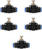 Air Push Quick Fittings, 5 Pcs Pneumatic Connectors Push to Connect Fittings Kit, 1/4" 6mm Od Quick Release Connectors Hand Valves...